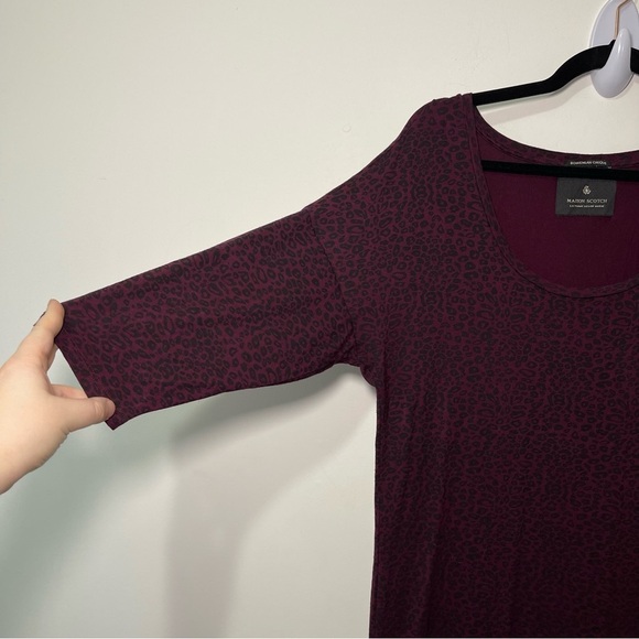 Scotch and soda Women’s Purple Leopard print 3/4 sleeves cotton dress in size 2 - Picture 6 of 7